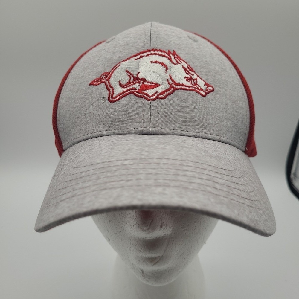 Arkansas Razorbacks Red/Grey Adjustable Hat Cap Captivating HeadGear Sports Gear